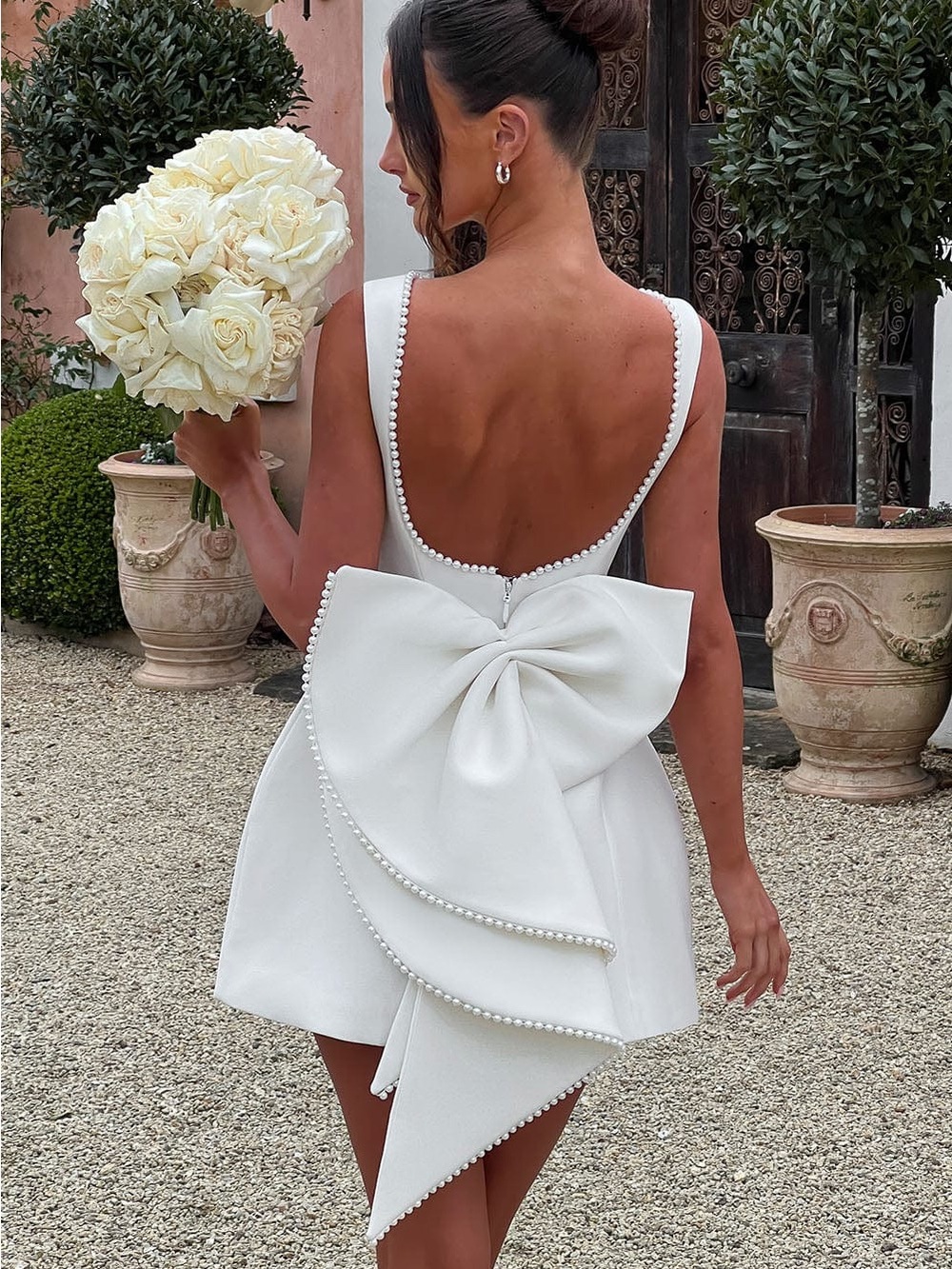 BabyBoo Carrie Mini Dress with Pearl Aplique and Detachable Bow
